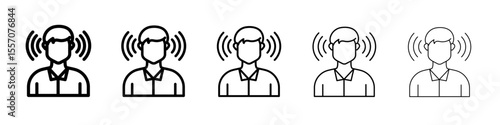 Mind awareness icon vector outline symbol or illustration