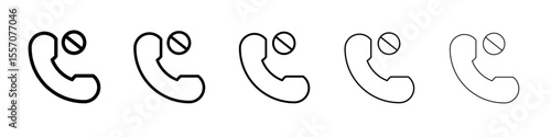 missed call icon vector outline symbol or illustration