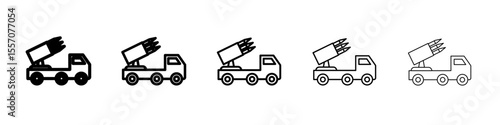 Missile Launcher icon vector outline symbol or illustration