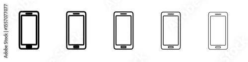 mobile icon vector outline symbol or illustration