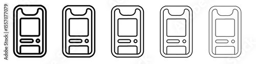 mobile icon vector outline symbol or illustration