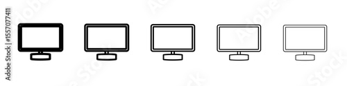 monitor icon vector outline symbol or illustration
