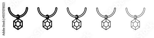 necklace icon vector outline symbol or illustration