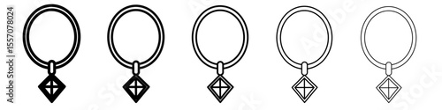 necklace icon vector outline symbol or illustration