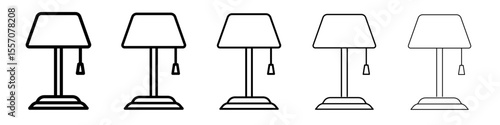 Night Bedside Lamp icon vector outline symbol or illustration