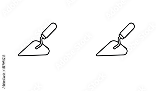 trowel icon set with different style.outline silhouette trowel flat icon