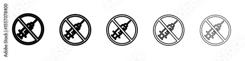 no injection icon vector outline symbol or illustration