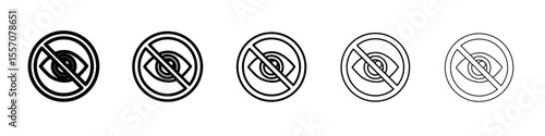 no sight icon vector outline symbol or illustration