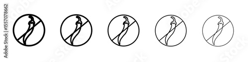 No spicy hot chilli icon vector outline symbol or illustration