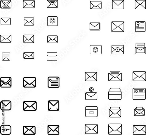 email icons inbox send receive draft reply forward compose email envelope attachment email address spam folder email notification unread starred email client mailbox signature email s