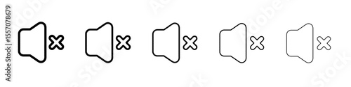 no volume icon vector outline symbol or illustration
