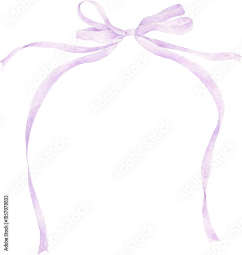 Watercolor Ribbon Bow Illustration