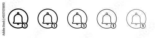 Notification icon vector outline symbol or illustration