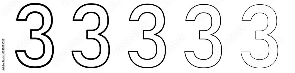 number 3 icon vector outline symbol or illustration number 3 icon vector outline symbol or illustration