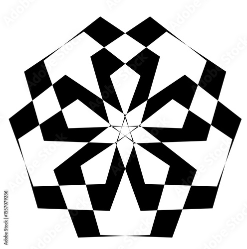 A collection of intricate black and white circular geometric patterns, Each design features unique radial symmetry and alternating shapes, creating a stunning visual effect.
