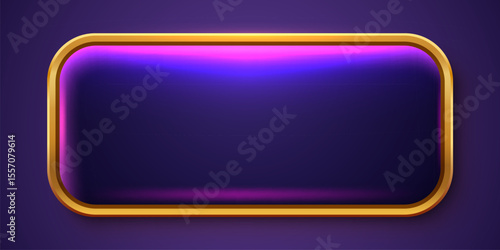 Luxury Gold rectangle isolated button. Golden design for empty emblem. Glossy golden metallic shape. Vector shiny button