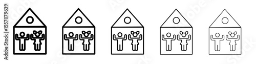 Orphanage house icon vector outline symbol or illustration