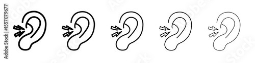 Otitis icon vector outline symbol or illustration