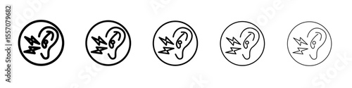 Otitis icon vector outline symbol or illustration