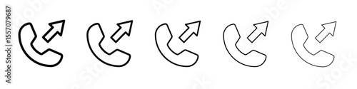 out going call icon vector outline symbol or illustration