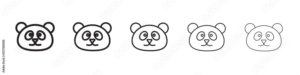 Fototapeta premium panda icon vector outline symbol or illustration
