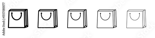 Paper bag icon vector outline symbol or illustration