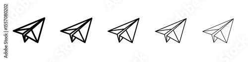 paper plane icon vector outline symbol or illustration