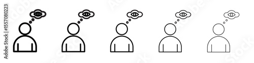Paranoia icon vector outline symbol or illustration
