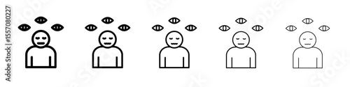 Paranoia icon vector outline symbol or illustration