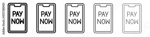 pay now icon vector outline symbol or illustration