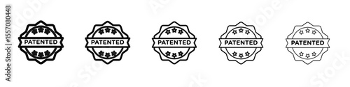Patented icon vector outline symbol or illustration