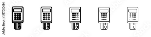Payment terminal icon vector outline symbol or illustration