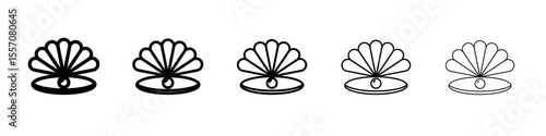 Pearl icon vector outline symbol or illustration