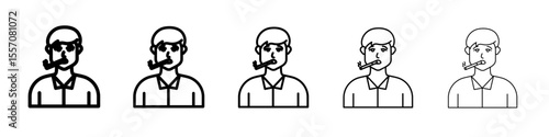 Person smoking icon vector outline symbol or illustration