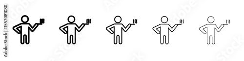 Person smoking icon vector outline symbol or illustration