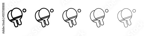 Ping-pong, table tennis icon vector outline symbol or illustration