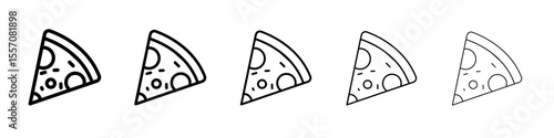 Pizza icon vector outline symbol or illustration
