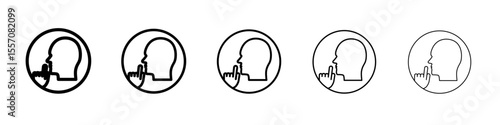 Please do quite pssst icon vector outline symbol or illustration