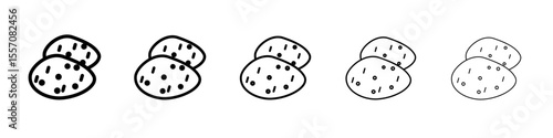 Potato icon vector outline symbol or illustration