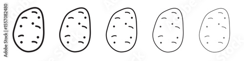 Potato icon vector outline symbol or illustration