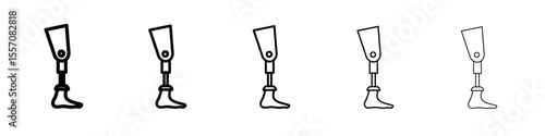 Prosthetic leg icon vector outline symbol or illustration