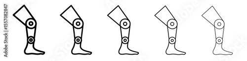 Prosthetic leg icon vector outline symbol or illustration