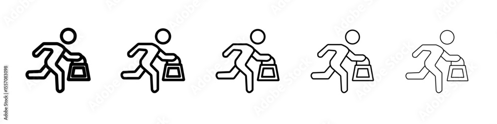 Purse snatcher icon vector outline symbol or illustration Purse snatcher icon vector outline symbol or illustration