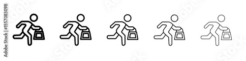 Purse snatcher icon vector outline symbol or illustration