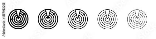 radar detection icon vector outline symbol or illustration