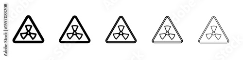 Radiation Hazard Keep Out icon vector outline symbol or illustration
