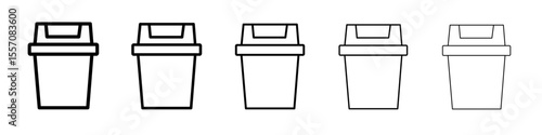 recycle bin icon vector outline symbol or illustration