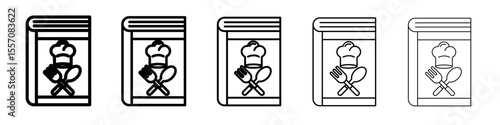 recipe book icon vector outline symbol or illustration