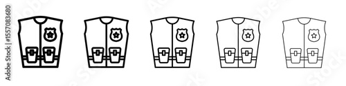 Reflective Police Vest icon vector outline symbol or illustration