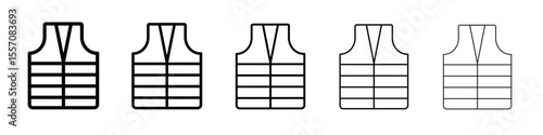 Reflective Police Vest icon vector outline symbol or illustration